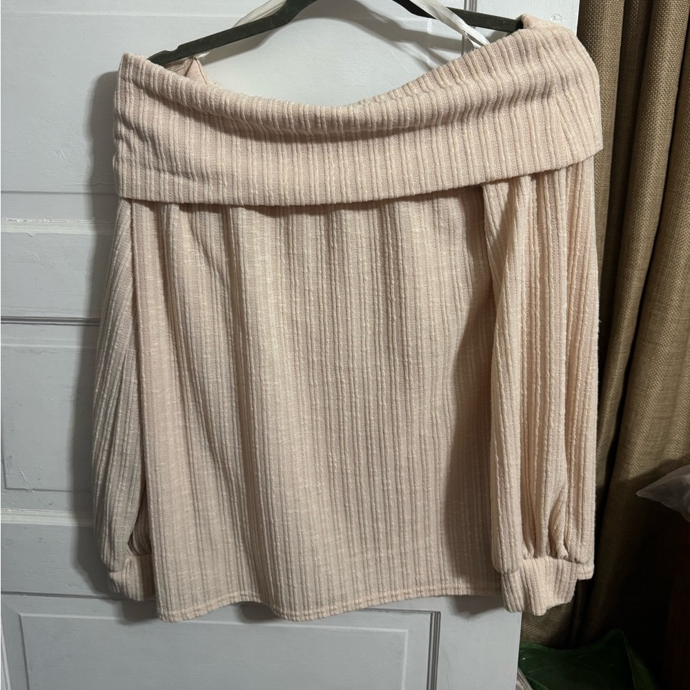 Off-Shoulder Ribbed Knit Top